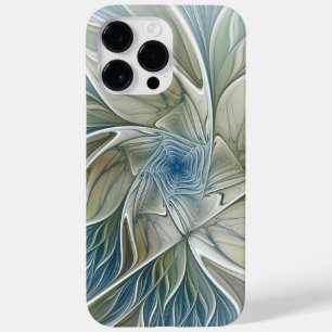 Blumen-Traum-Muster abstraktes Blau Khaki Fraktal Case-Mate iPhone 14 Pro Max Hülle