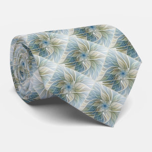 Blumen-Traum-Muster abstraktes Blau Khaki Fraktal Krawatte