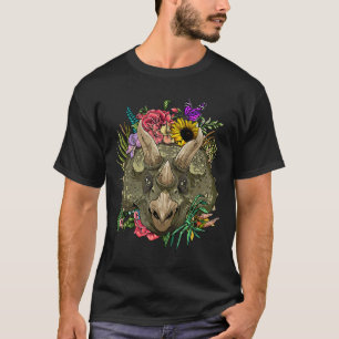 Blumen Triceratops Gärtnerei Botanische Pflanze Bl T-Shirt