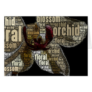 Blumen-Typografie-Collage auf schwarzer Vorlage in