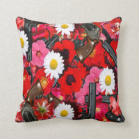 Blumen u. Feuerwaffen-Kissen