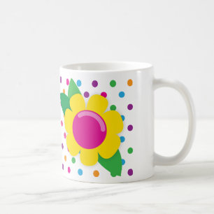 Blumen-u. Polka-Punkte Kaffeetasse