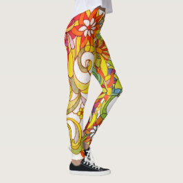 Blumen u. Wirbels-Leggings durch Leslie Clair Leggings