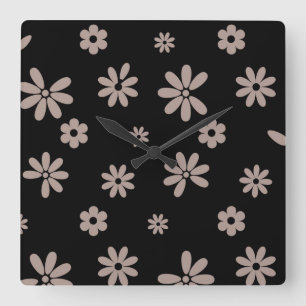 Blumen und Blütenblätter 14 Quadratische Wanduhr