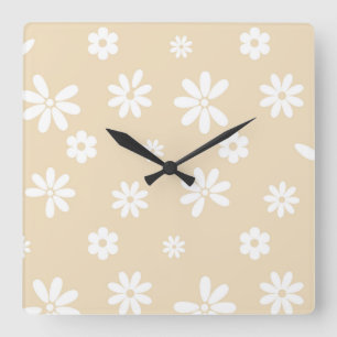 Blumen und Blütenblätter 7 Quadratische Wanduhr
