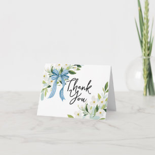 Blumen und ein Küsten-Dankeschön-Band Dankeskarte