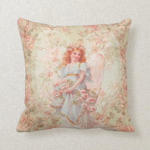 Blumen und Engel Vintage Collage Kissen
