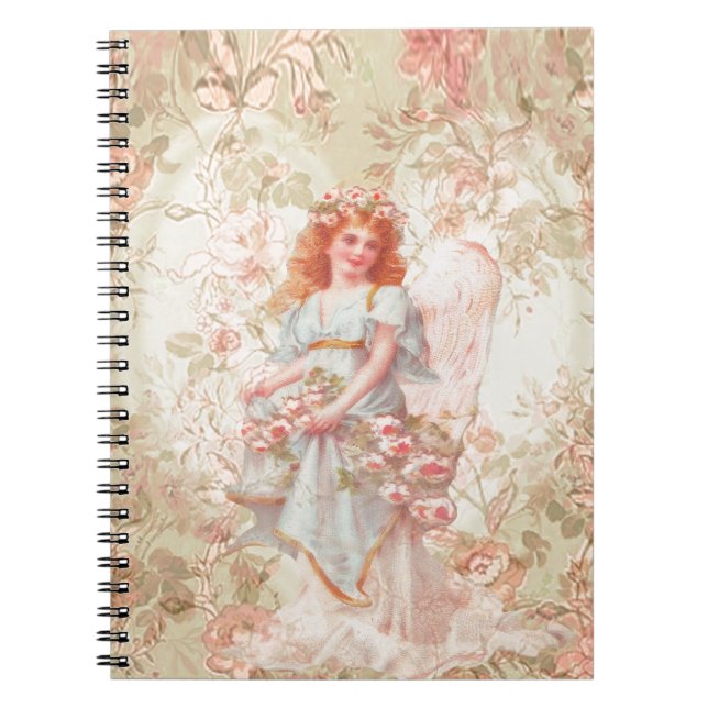 Blumen und Engels-Vintage Collage Notizblock (Vorderseite)