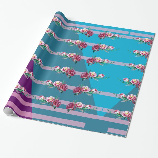 Blumen und Farben Geschenkpapier (Ungerollt)