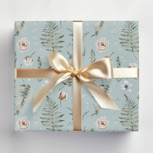Blumen und Farnblätter Wald Floral Botanisch Geschenkpapier
