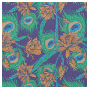 Blumen und Federn Stoff
