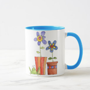 Blumen- und Frosch-Tasse Tasse