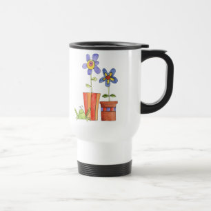 Blumen- und Froschreise-Tasse Reisebecher