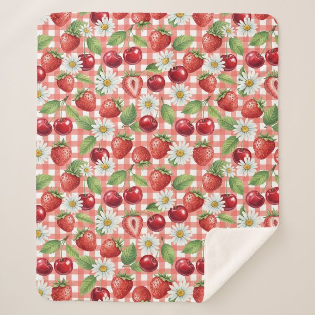 Blumen und Früchte Sherpadecke (Vorderseite)
