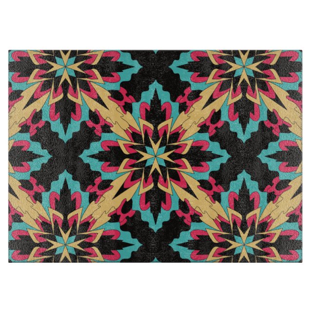 Blumen und Glamour Nahtlose Mode Niedlich Schneidebrett (Vorderseite)