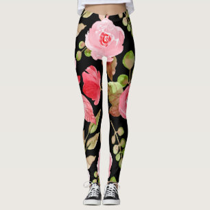 Blumen und Glamour Nahtlose Muster farbig Leggings