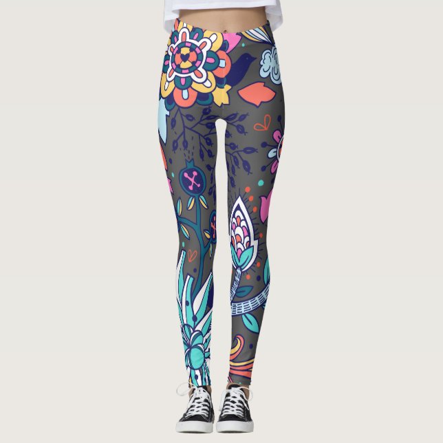 Blumen und Glamour Nahtlose Muster Frühjahr Niedli Leggings (Vorderseite)