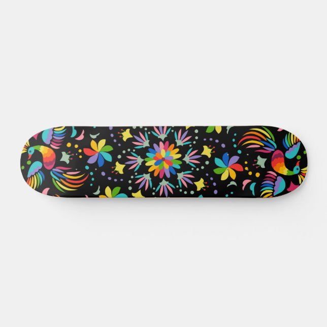 Blumen und Glamour nahtloser Sommer   Skateboard (Horizontal)