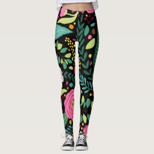 Blumen- und Glamour-nahtloses Muster Cute Leggings