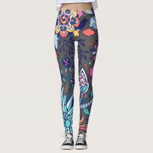 Blumen- und Glamour-nahtloses Muster Frühling süß Leggings