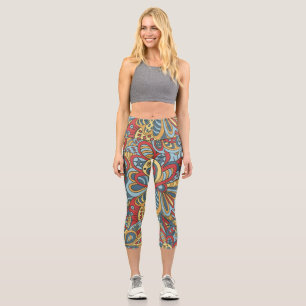 Blumen- und Glamour-nahtloses Muster Mode süß Capri Leggings