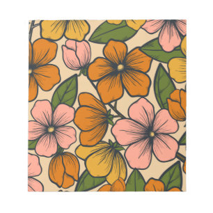 Blumen und Glamour Nahtloses Muster Notizblock