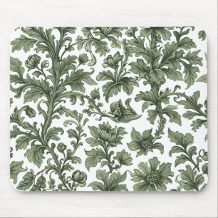 Blumen und grüne Blätter Mousepad