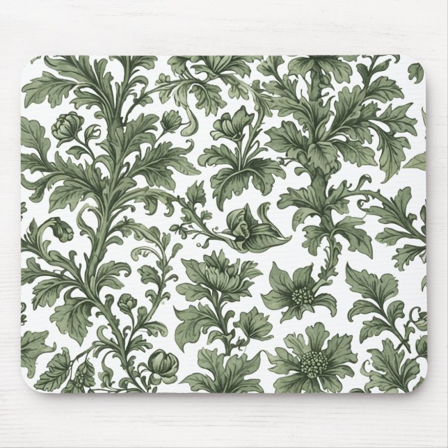 Blumen und grüne Blätter Mousepad (Vorne)