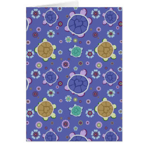 Blumen und Herz-Schildkröte-Muster