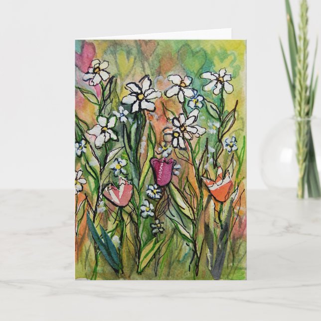 Blumen und Herzen für Dich Karte (Vorderseite)