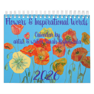 Blumen und inspirierende Worte 2026 Kalender Kunst