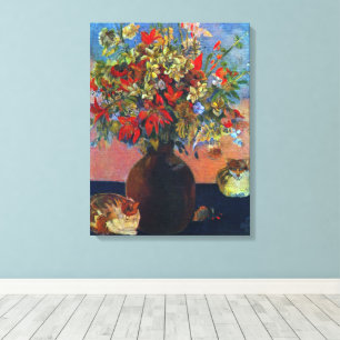 Blumen und Katzen von Paul Gauguin, Vintage Fine A Leinwanddruck