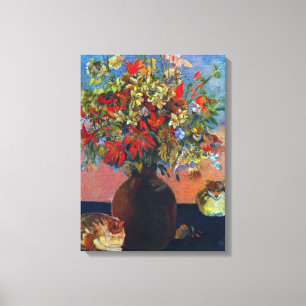 Blumen und Katzen von Paul Gauguin, Vintage Fine A Leinwanddruck