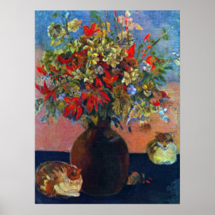 Blumen und Katzen von Paul Gauguin, Vintage Fine A Poster