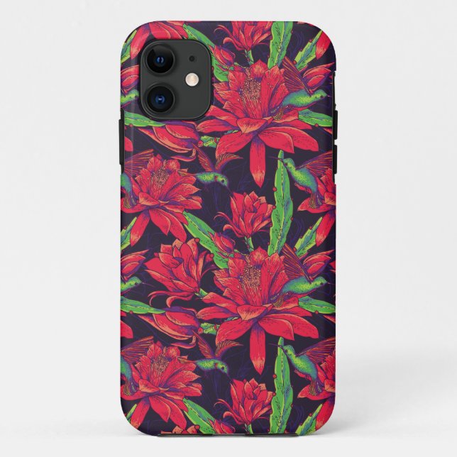 Blumen und Kolibris Case-Mate iPhone Hülle (Rückseite)