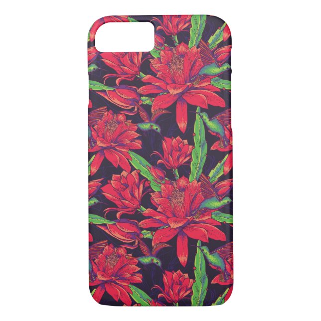 Blumen und Kolibris Case-Mate iPhone Hülle (Rückseite)