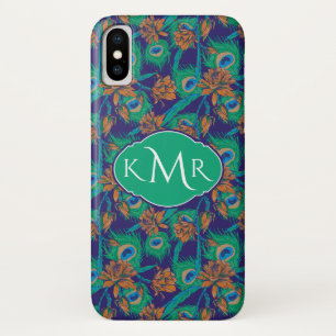 Blumen und Monogramm der Feder-  Case-Mate iPhone Hülle