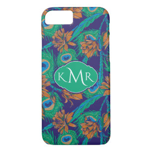 Blumen und Monogramm der Feder-  Case-Mate iPhone Hülle
