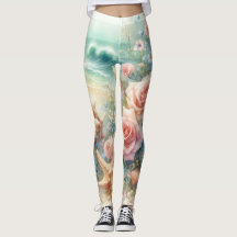 Blumen und Muscheln Aquarell in Pastellfarben