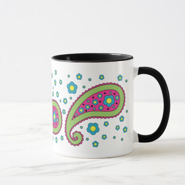 Blumen und Paisley-Tasse Tasse (Rechts)