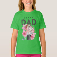 Blumen- und Papa-Grafik-T-Shirt