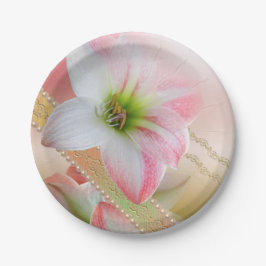 Blumen und Perlen Pappteller