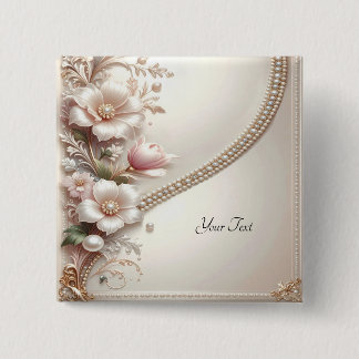 Blumen- und Perlenverzierungen Knopf Button