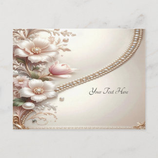 Blumen- und Perlenverzierungen Postkarte