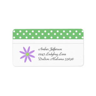 Blumen-und Polka-dot- addressaufkleber Adressaufkleber