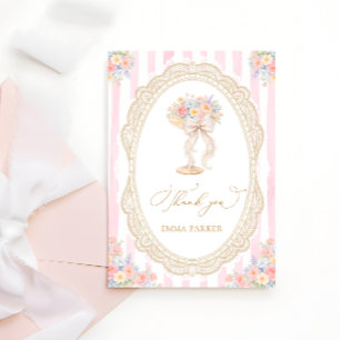 Blumen und Prosecco Floral Brautparty Dankeskarte