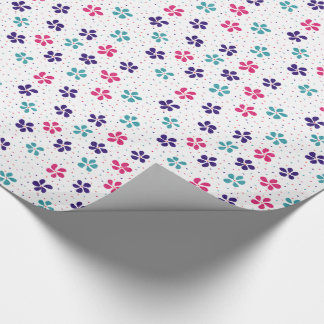 Blumen und Punkte Blumenmuster Geschenkpapier