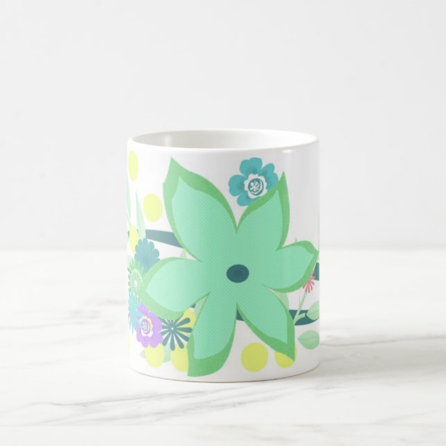 Blumen und Punkte Tasse (Mittel)