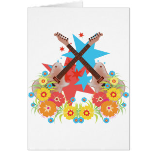 Blumen und rosa Gitarren