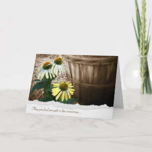 Blumen und Scheffelkorb Beileidskarte Karte